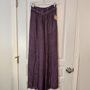 River + Sky Purple silky Pull On Wide Leg Pants